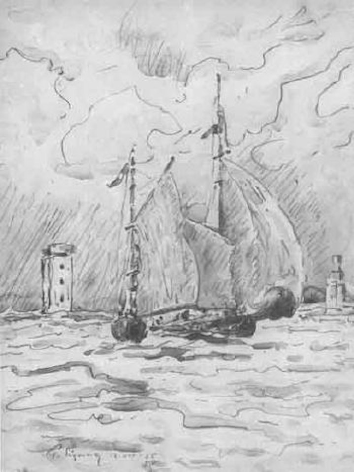 Bateau dans Le Havre by Paul Signac