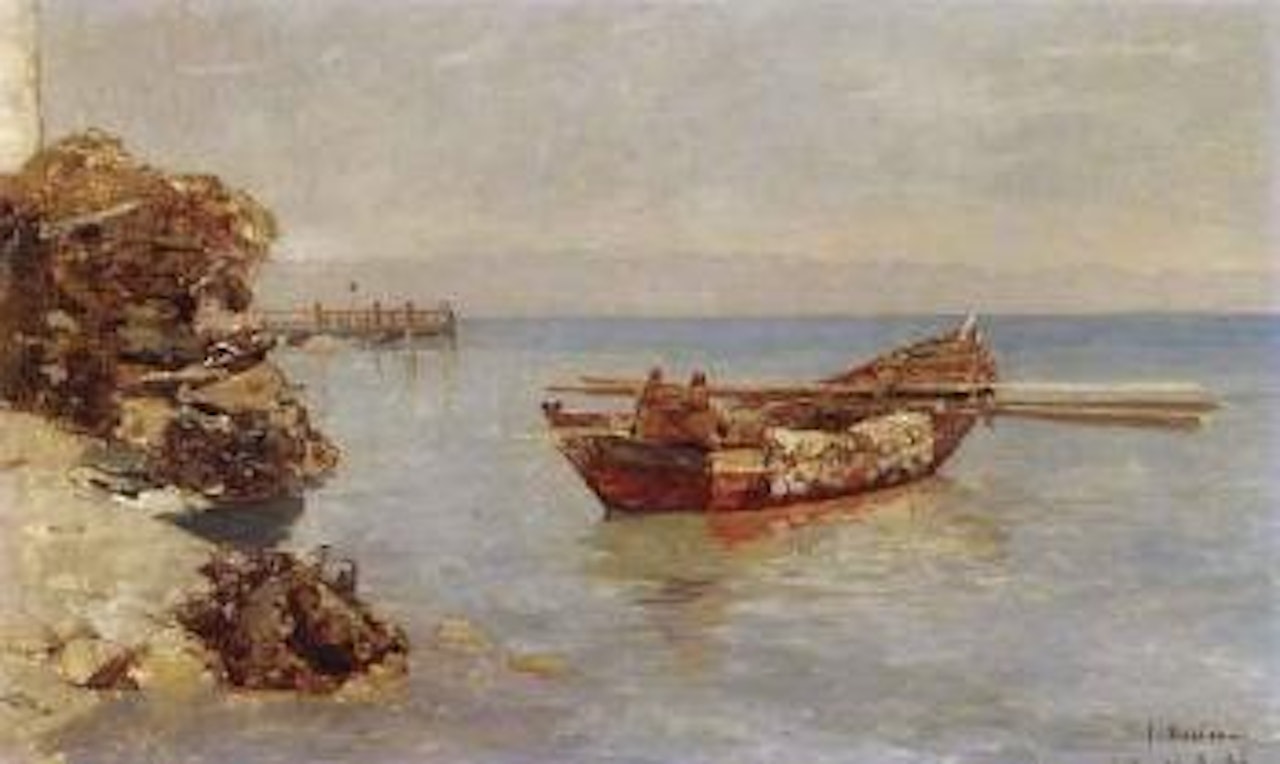 Bateau de peche sur le lac by François Bocion