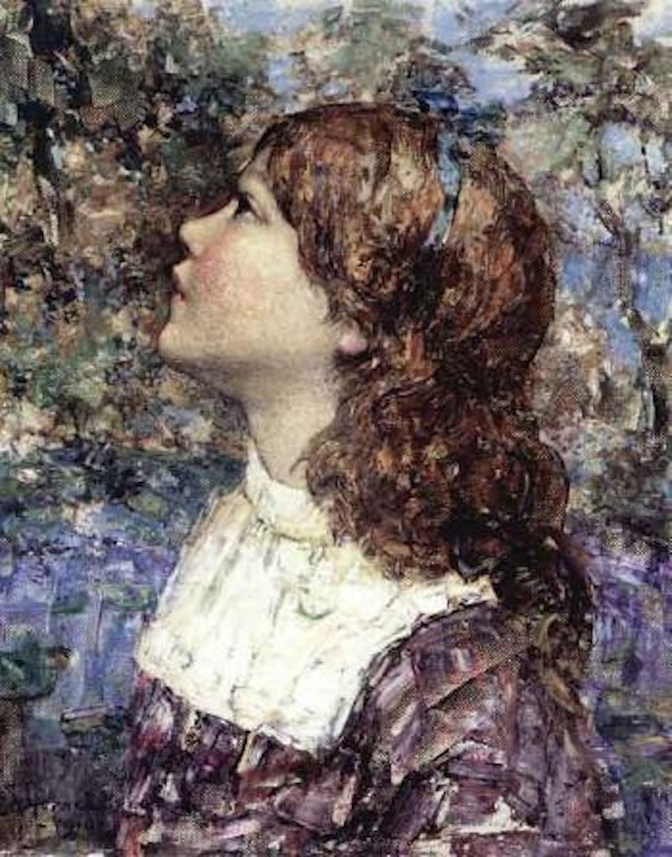 Portrait of a girl by Edward Atkinson Hornel