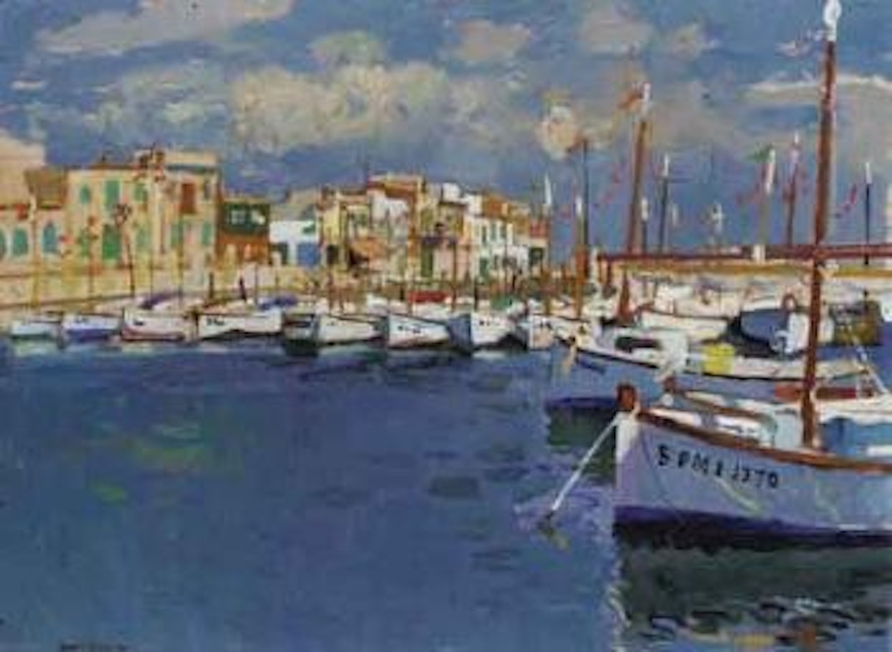 Fishing boats, Molinar by Alberto Morrocco