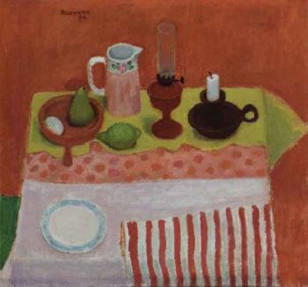 Still life, orange and pink by Alberto Morrocco