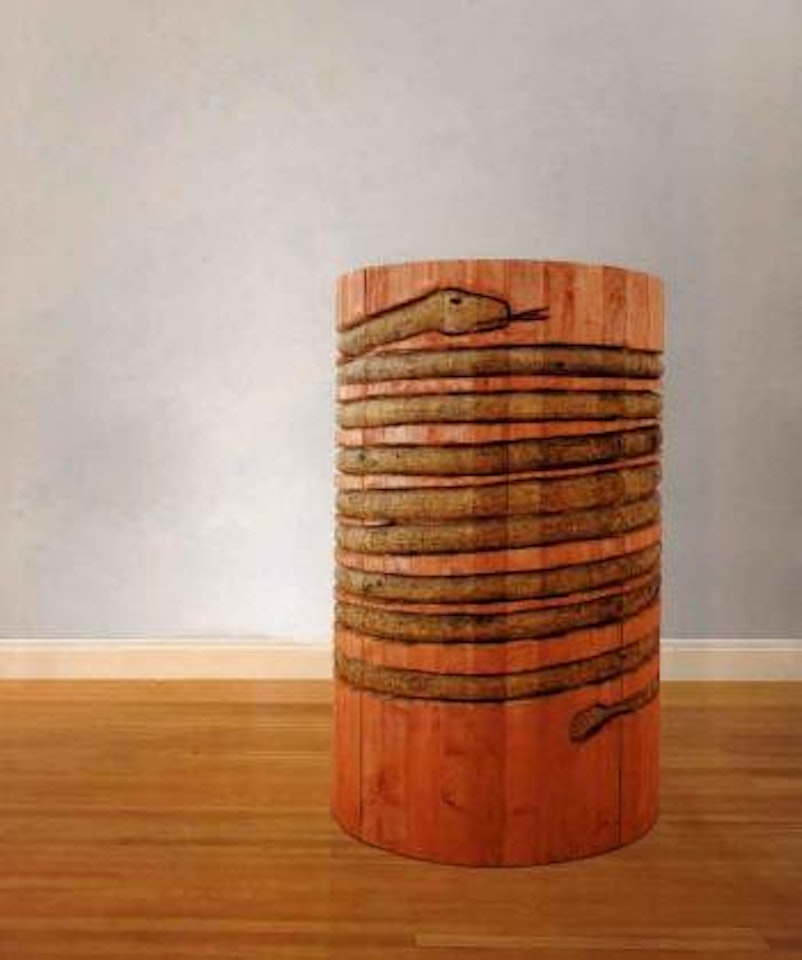 Volume reliefs - faces/serpents by Stephan Balkenhol