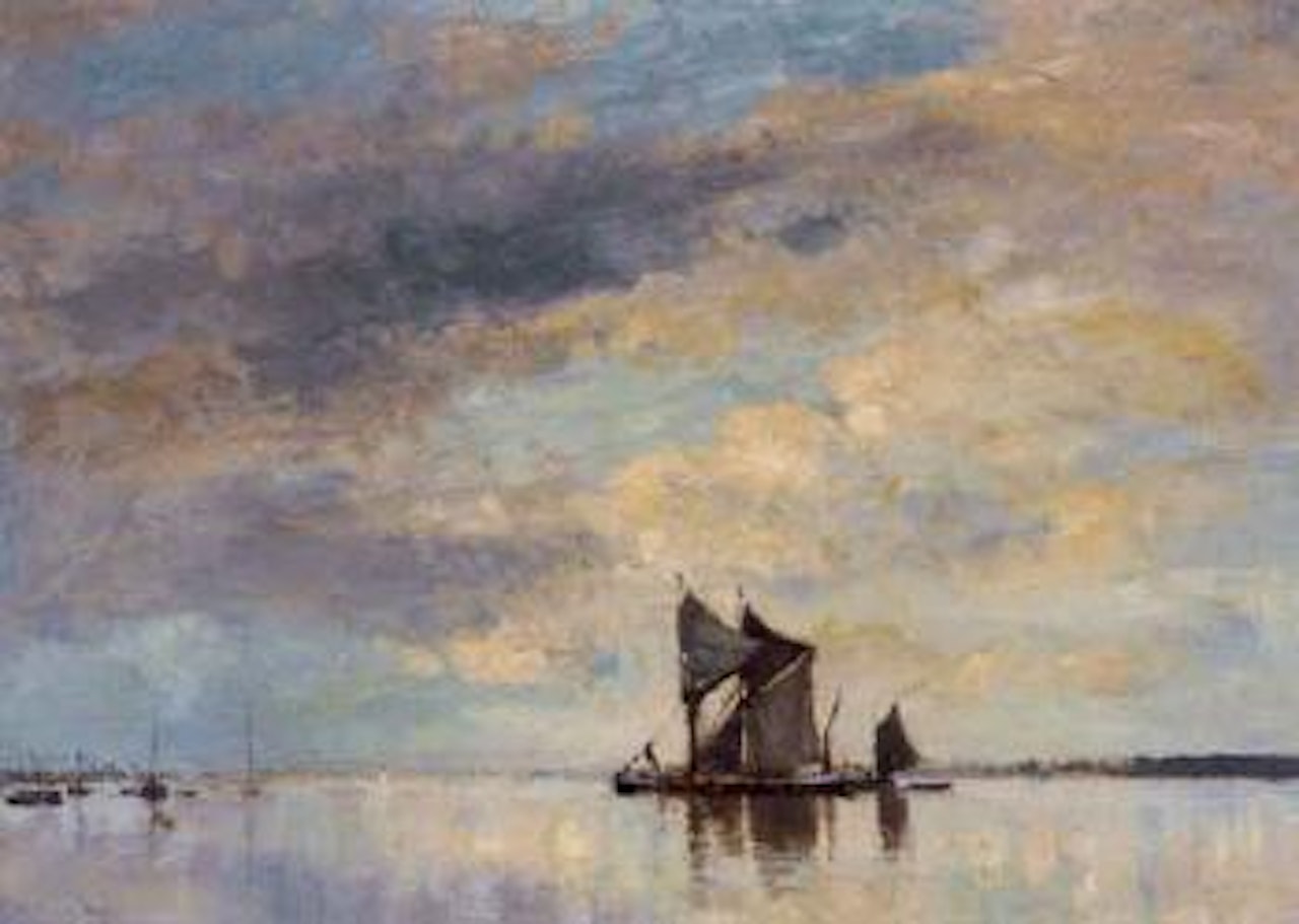 Two barges off Stonehead, Pin Mill, Suffolk by Edward Seago