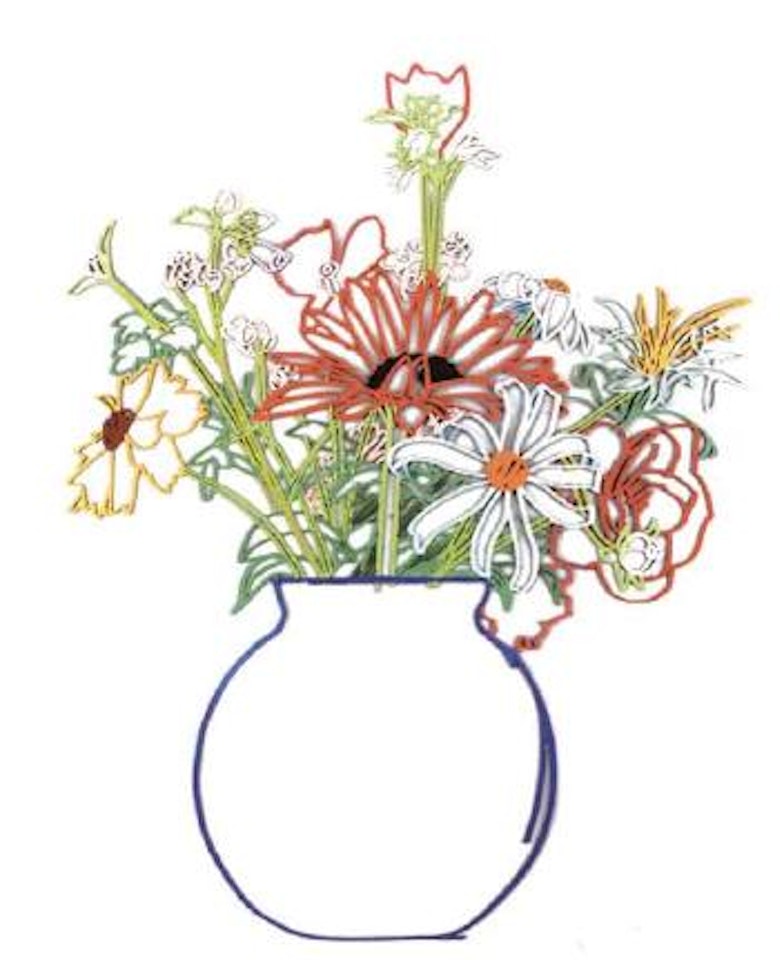 Wildflowers bouquet - round plain vase by Tom Wesselmann