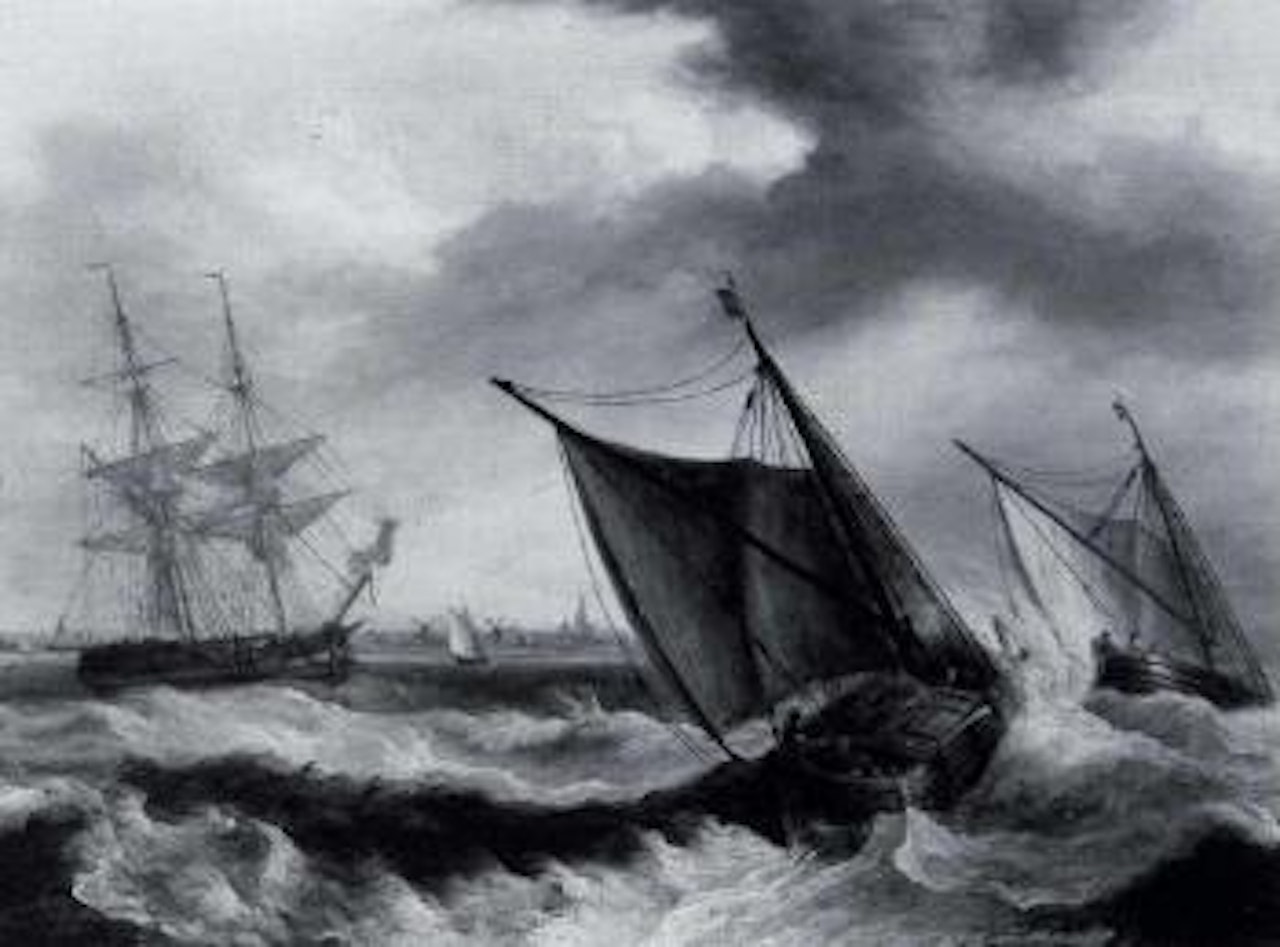 Shipping in rough waters by Thomas Luny