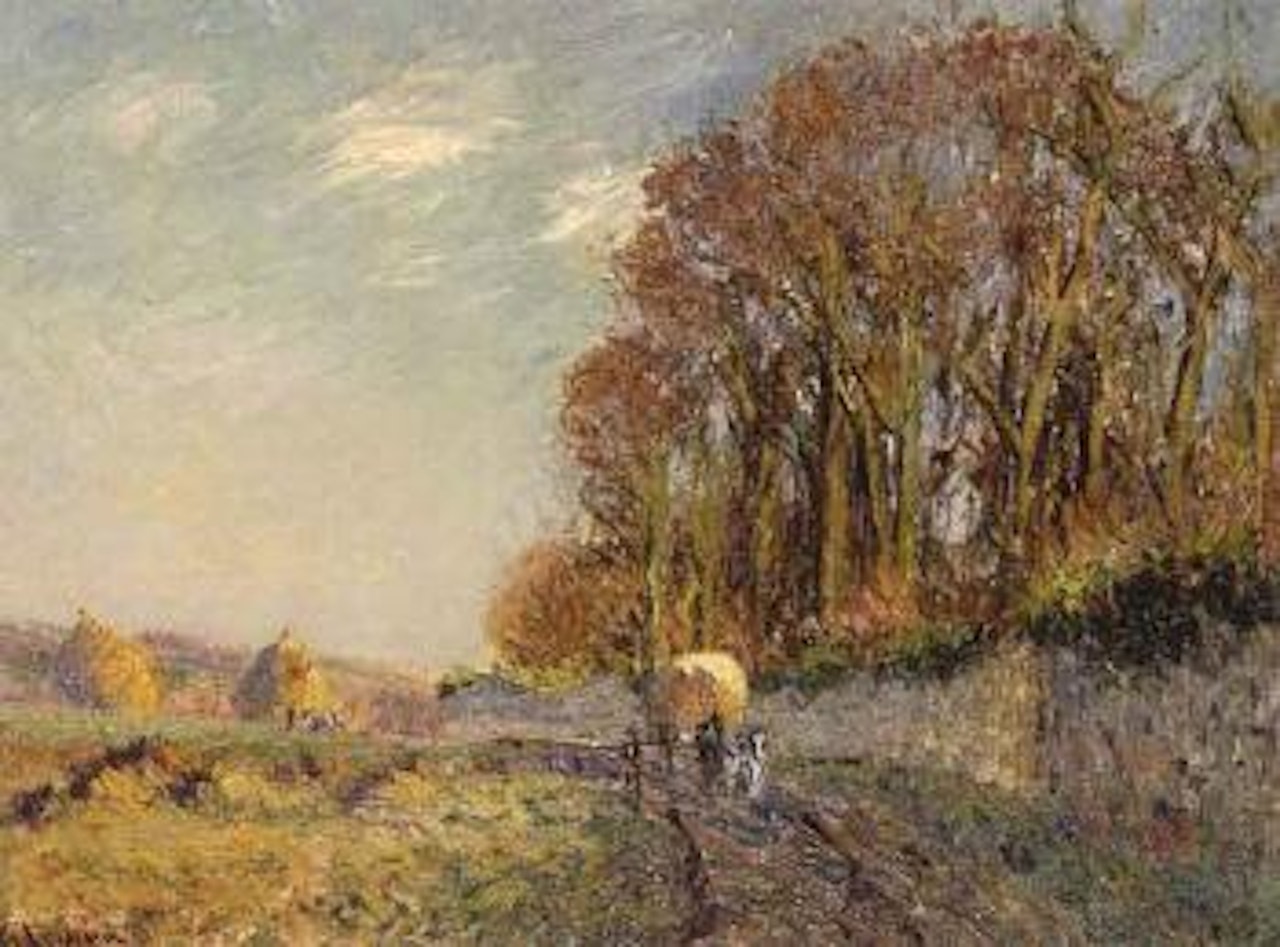 La charrette, paysage d'automne by Gustave Loiseau