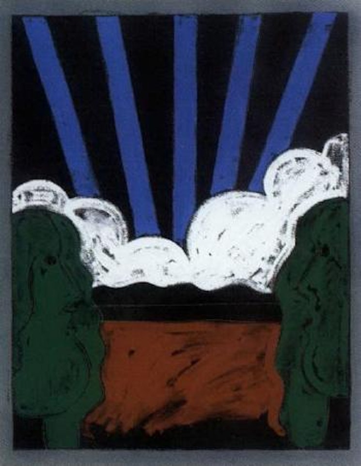 Figures and landscape by Tano Festa