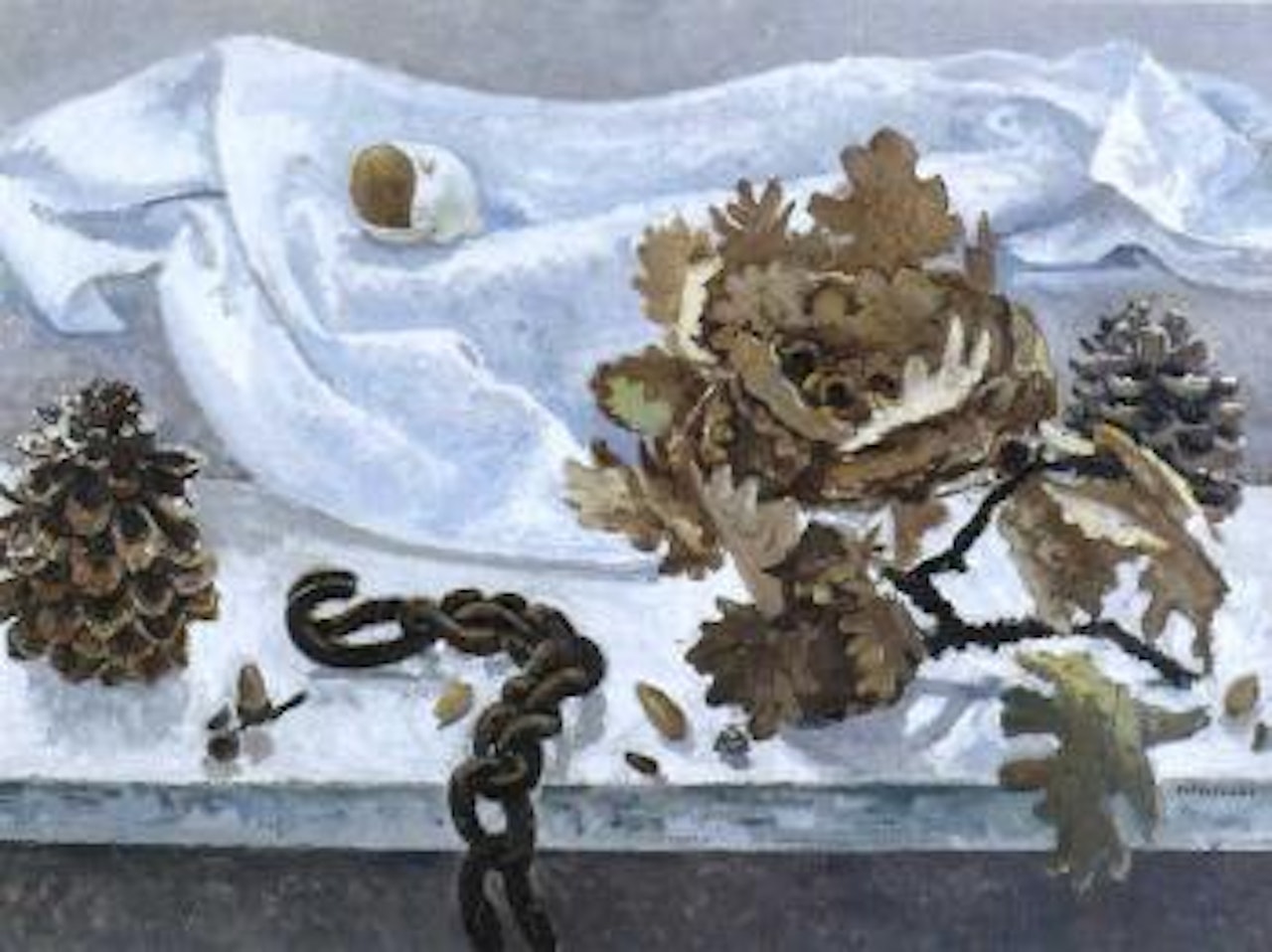 Still life on table by Giovanni Colacicchi