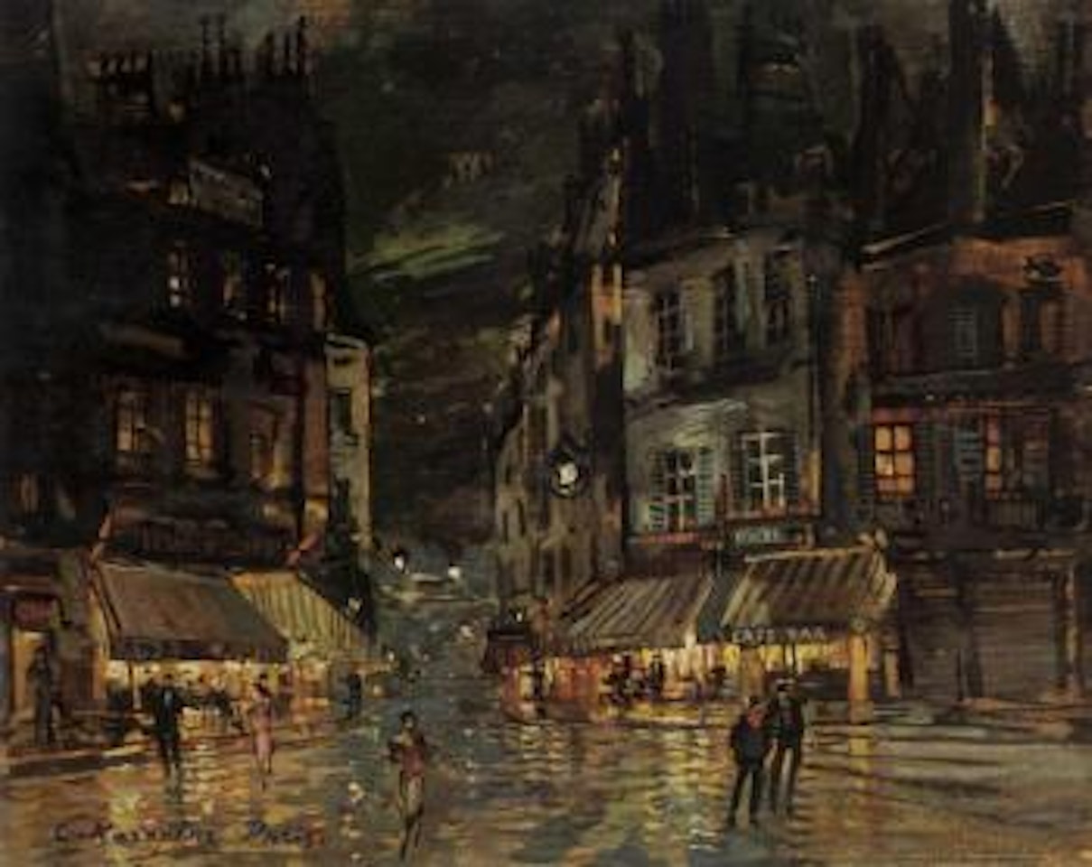 Corner cafes in Paris by Konstantin Alekseevich Korovin