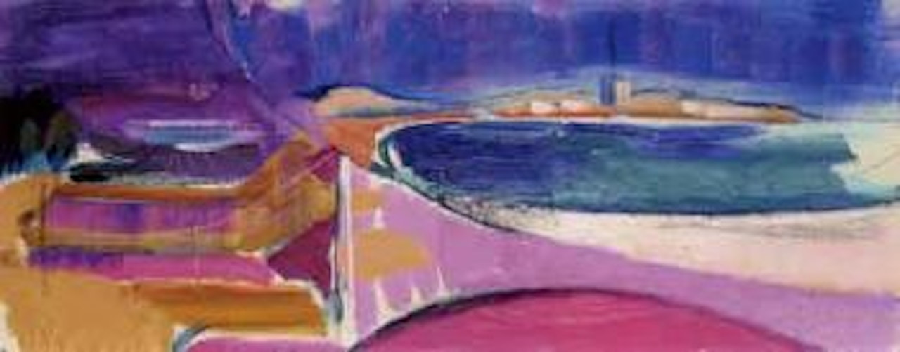 Pink shore, blue bay by Ivon Hitchens