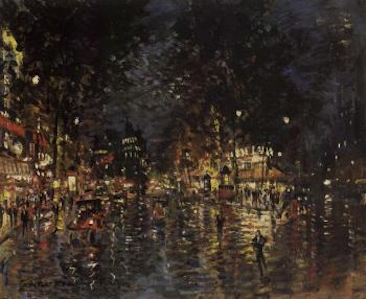 Nocturnal view of Paris by Konstantin Alekseevich Korovin