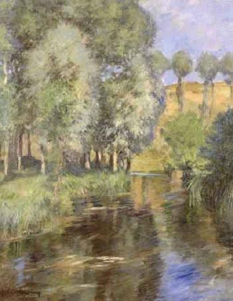 French river scene by Rupert Charles Wulsten Bunny