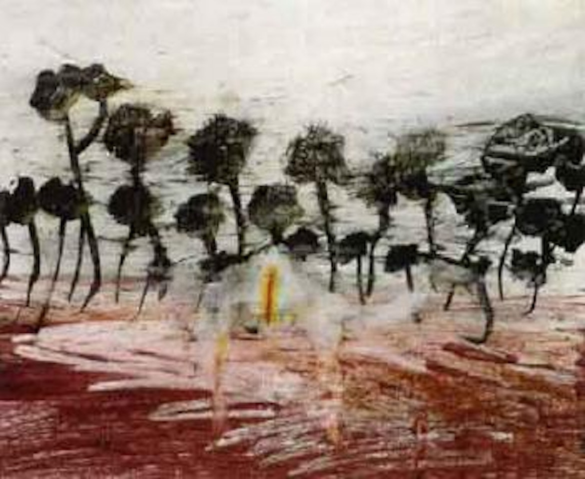 Landscape and camel by Sidney Nolan