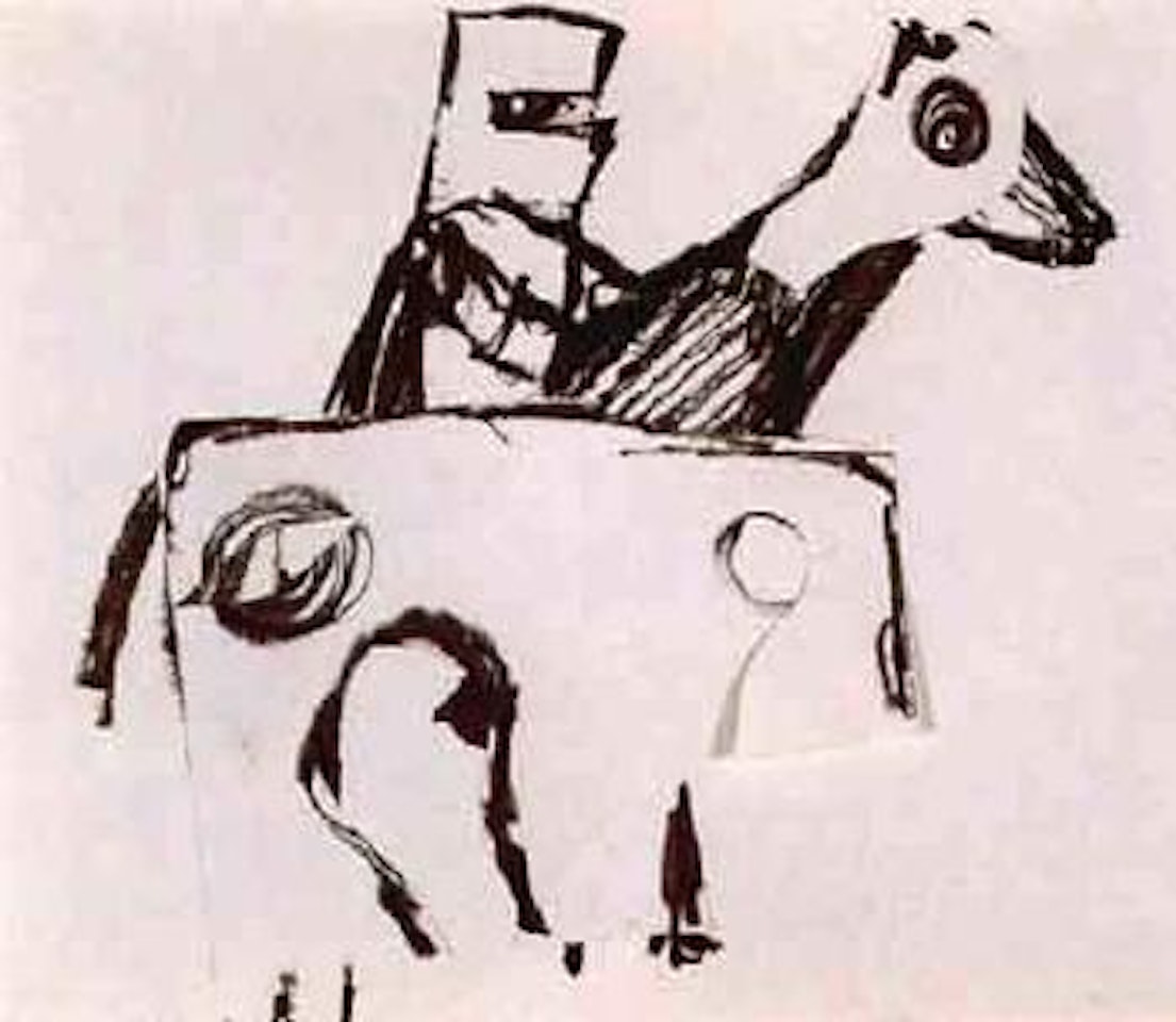 Kelly on horse by Sidney Nolan