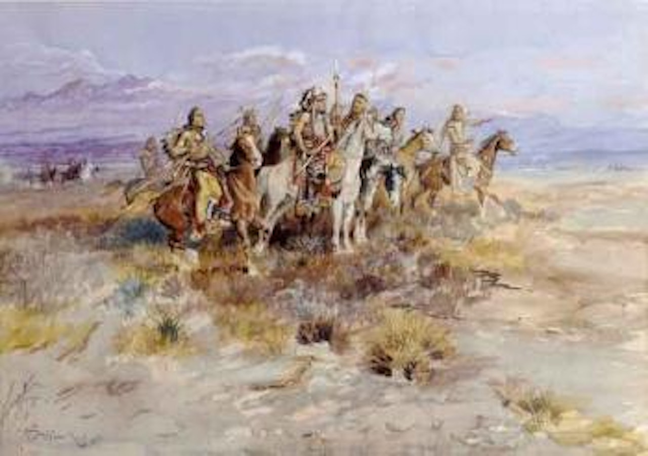Indian scouting party by Charles M Russell