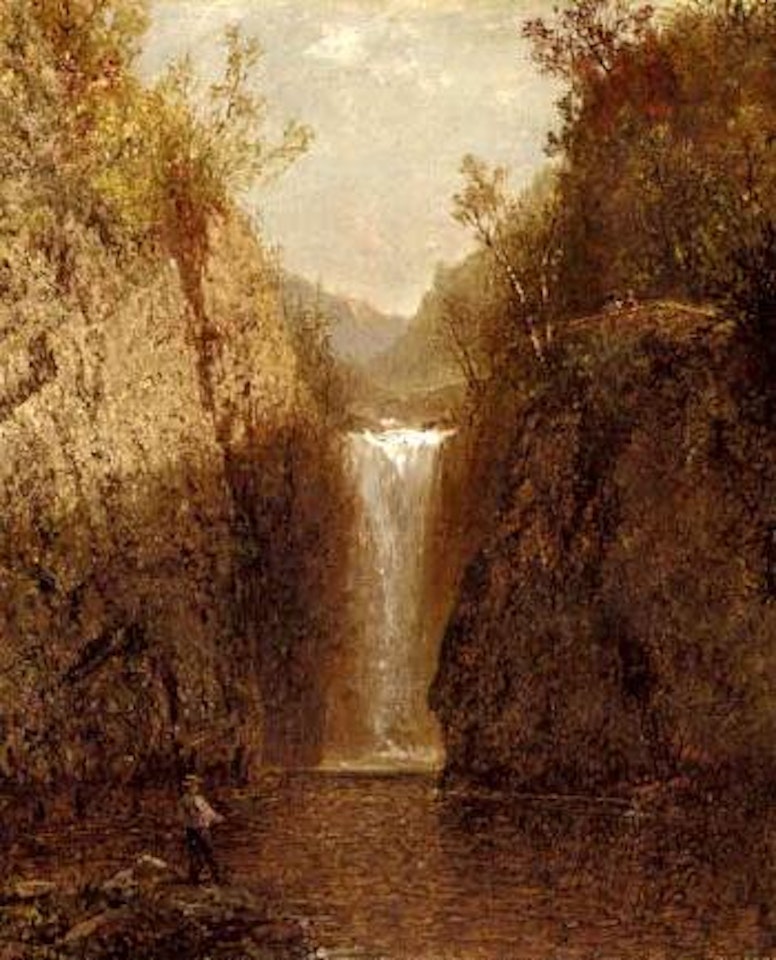 Landscape with waterfall by John Frederick Kensett