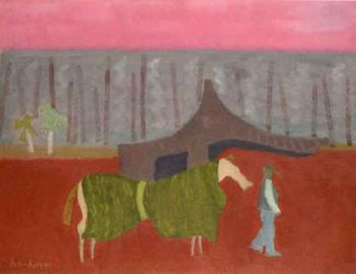 Horse and trainer by Milton Avery