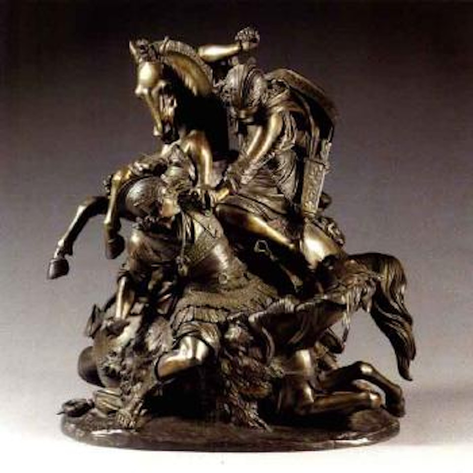 Combat of two warriors by Albert-Ernest Carrier-Belleuse