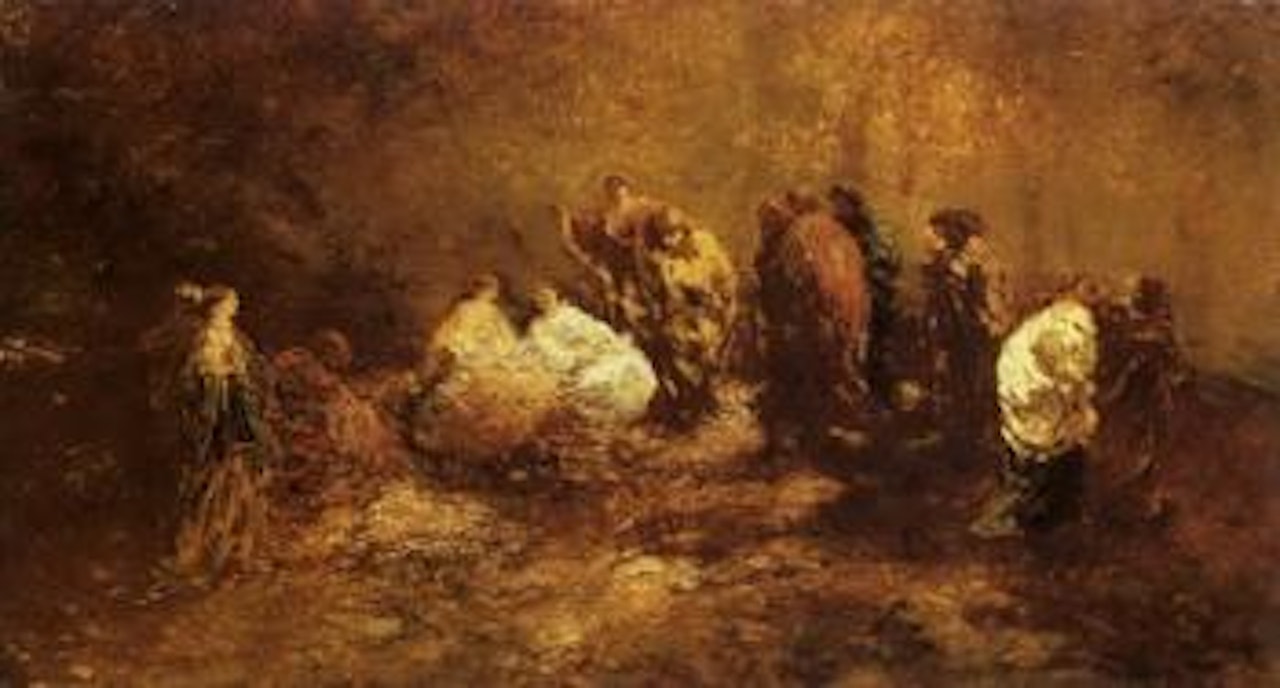 Les petites femmes rouges by Adolphe Monticelli