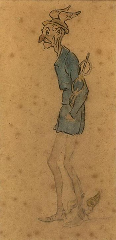 An ageing Mercury - a caricature by Honoré Daumier