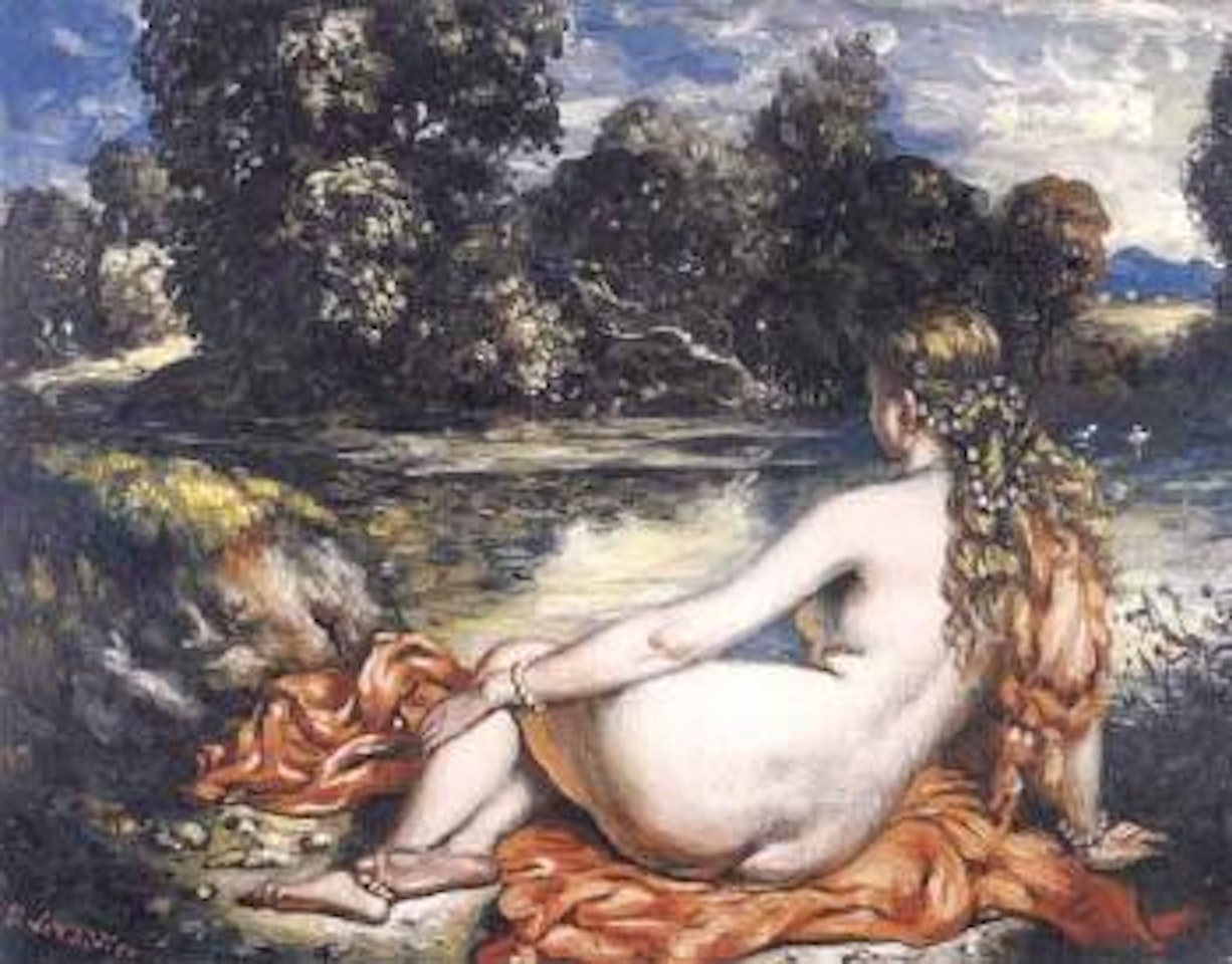 Bather by stream by Giorgio de Chirico