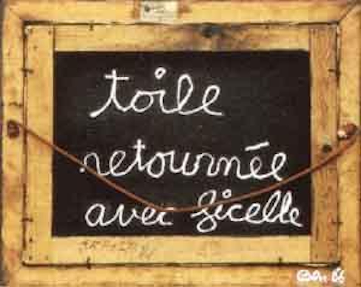 Toile retournee avec ficelle by Ben Vautier