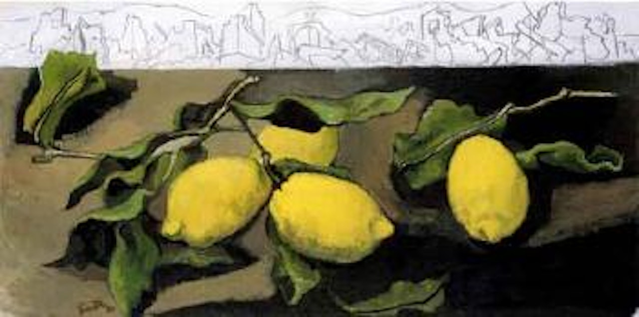 Lemons and Gibellina ruins by Renato Guttuso