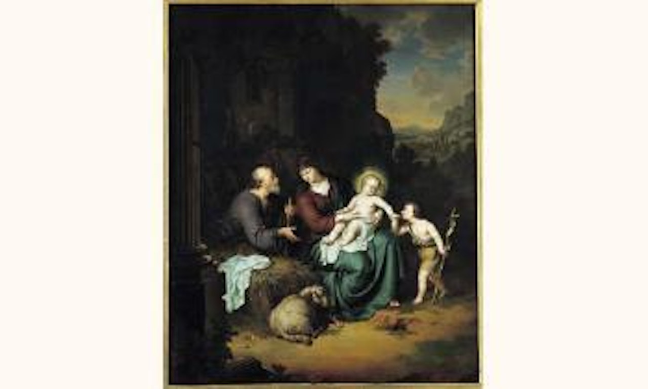 The Holy Family with Saint John in landscape by Willem van Mieris