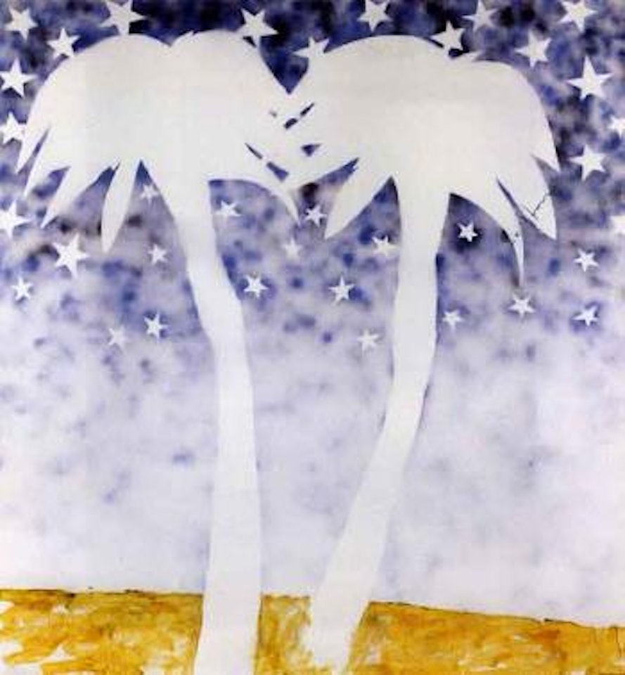 Palm trees and sky by Mario Schifano