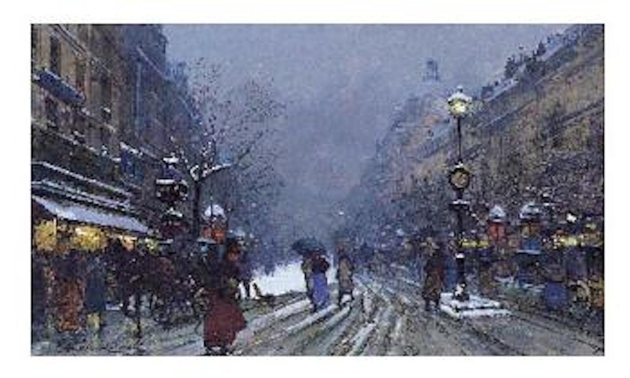 Boulevard des Italiens, Paris by Eugene Galien-Laloue