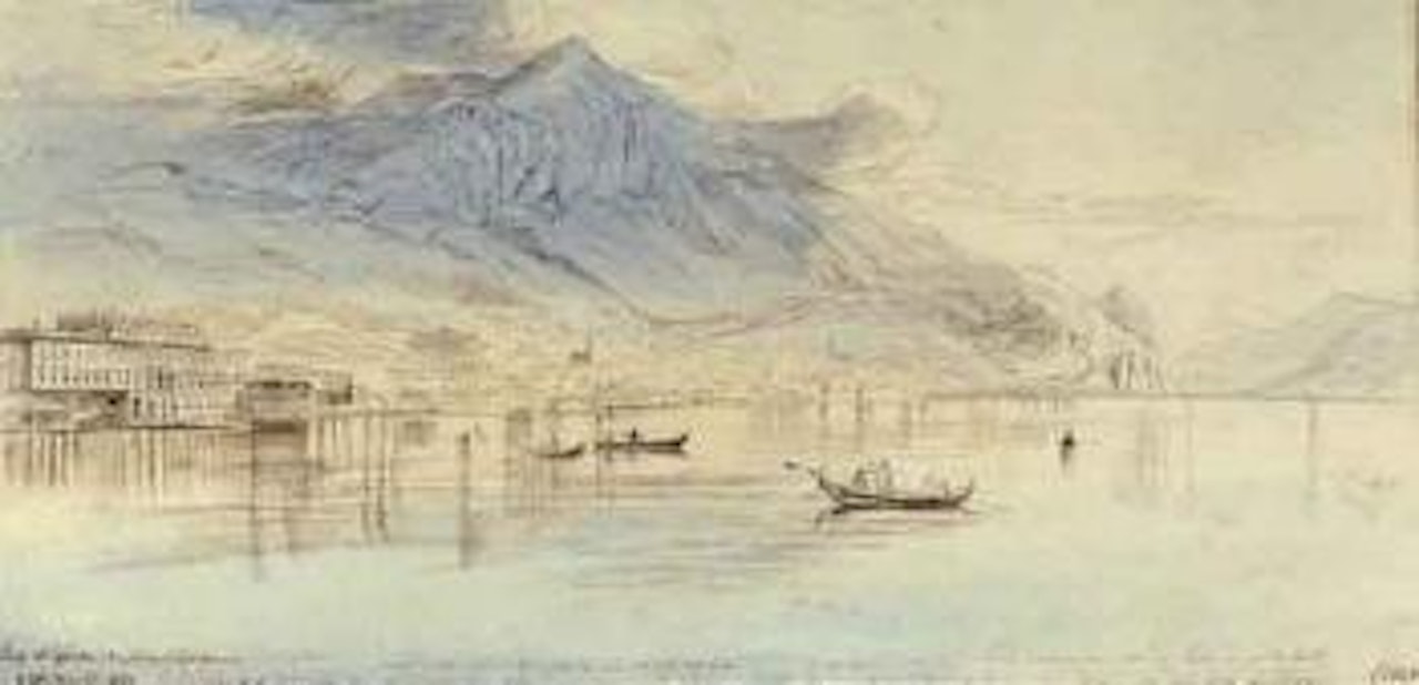 View of Lago di Garda by Edward Lear