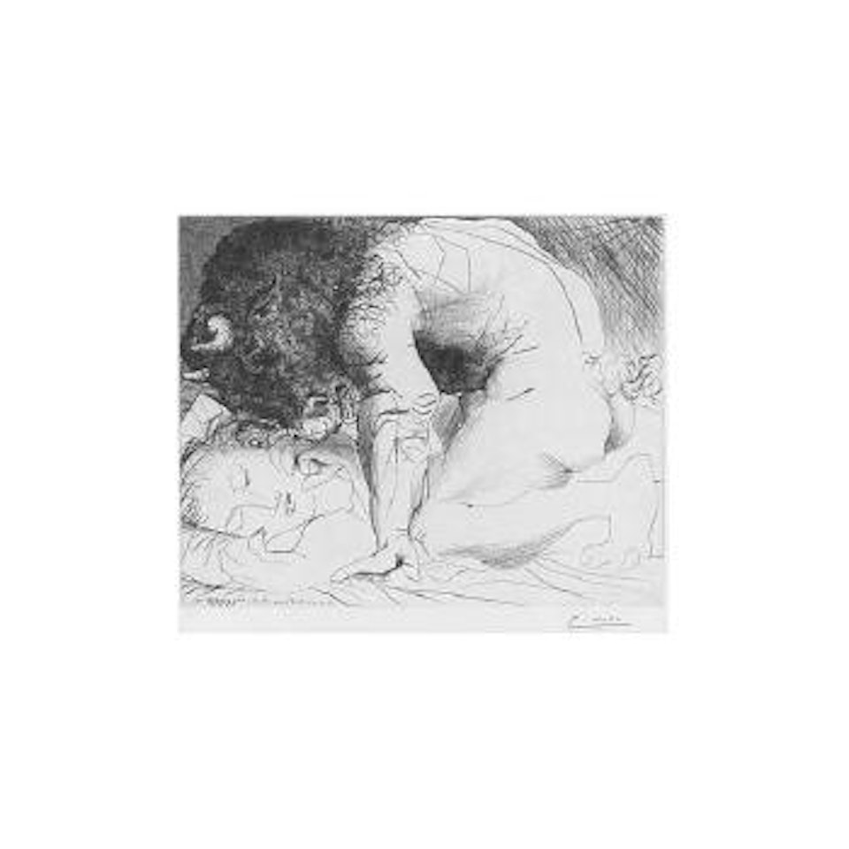 Minotaure caressant une dormeuse by Pablo Picasso