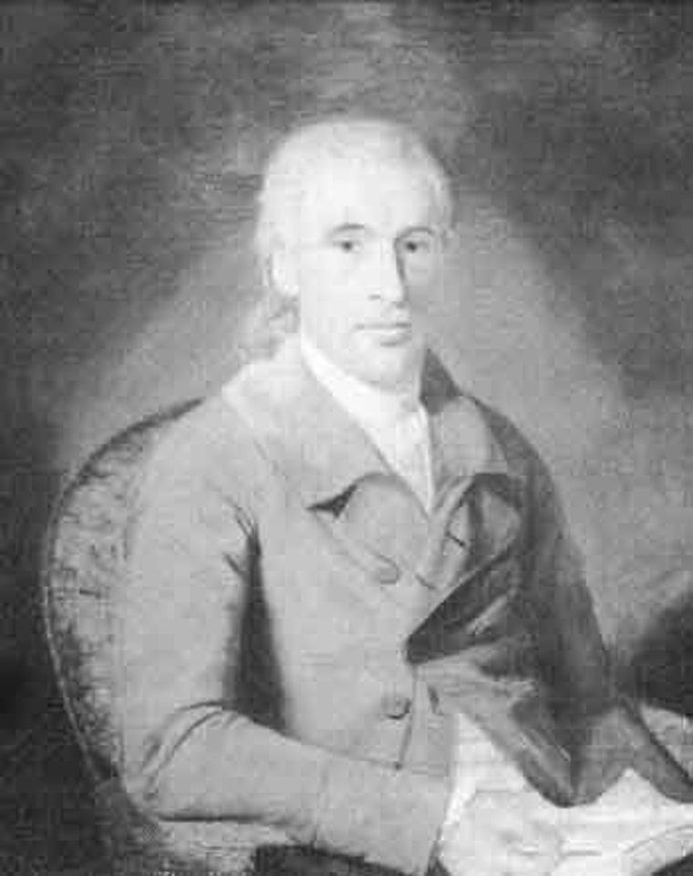 William Dickie, seated in a chair holding a open book by Henry Raeburn