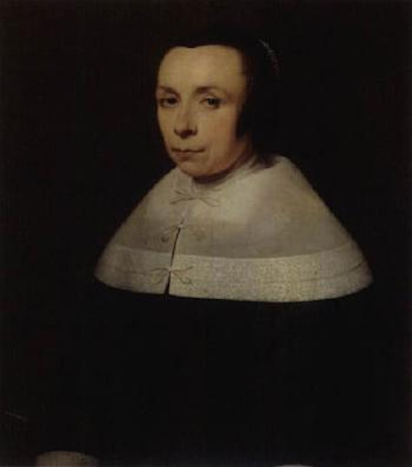 Portrait of a lady wearing black dress by Dutch School