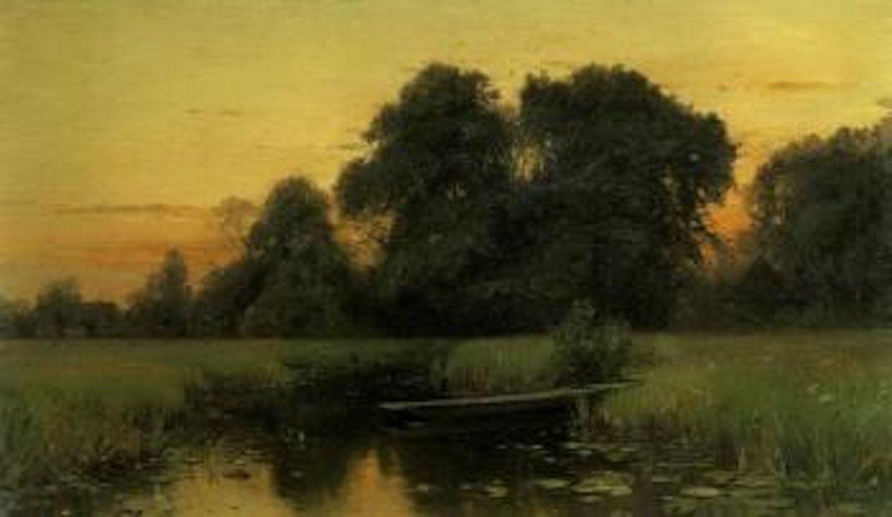Punt in evening Havel landscape by Walter Moras