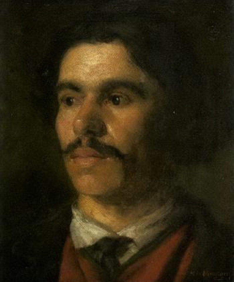 Portrait of young man by Michael von Munkacsy