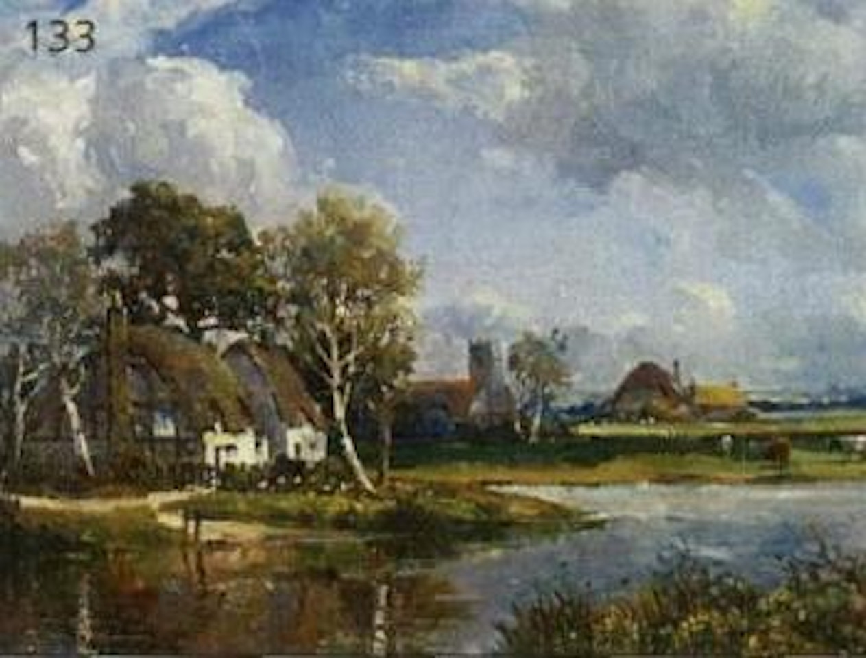 Village by a river by Campbell Mellon