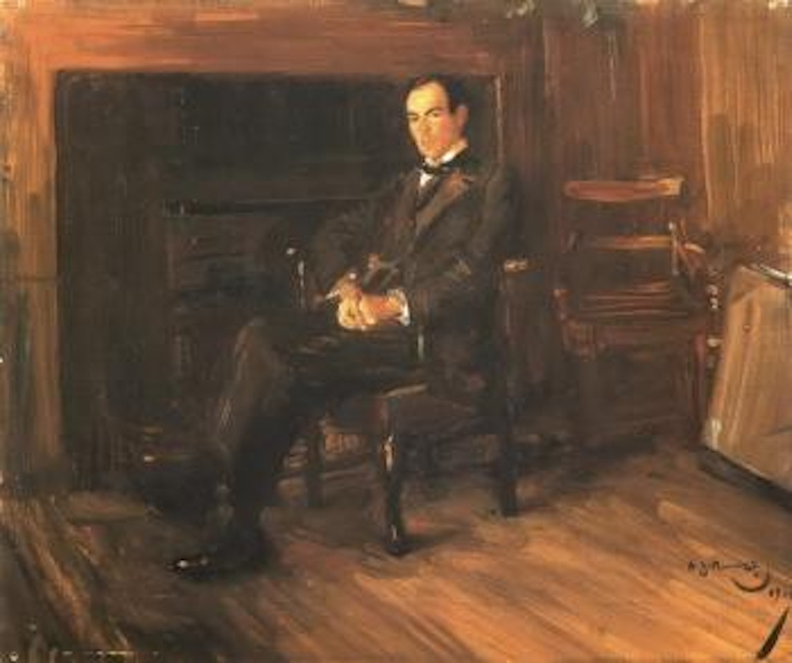 Portrait of Thomas Henry Towler Case by Alfred James Munnings