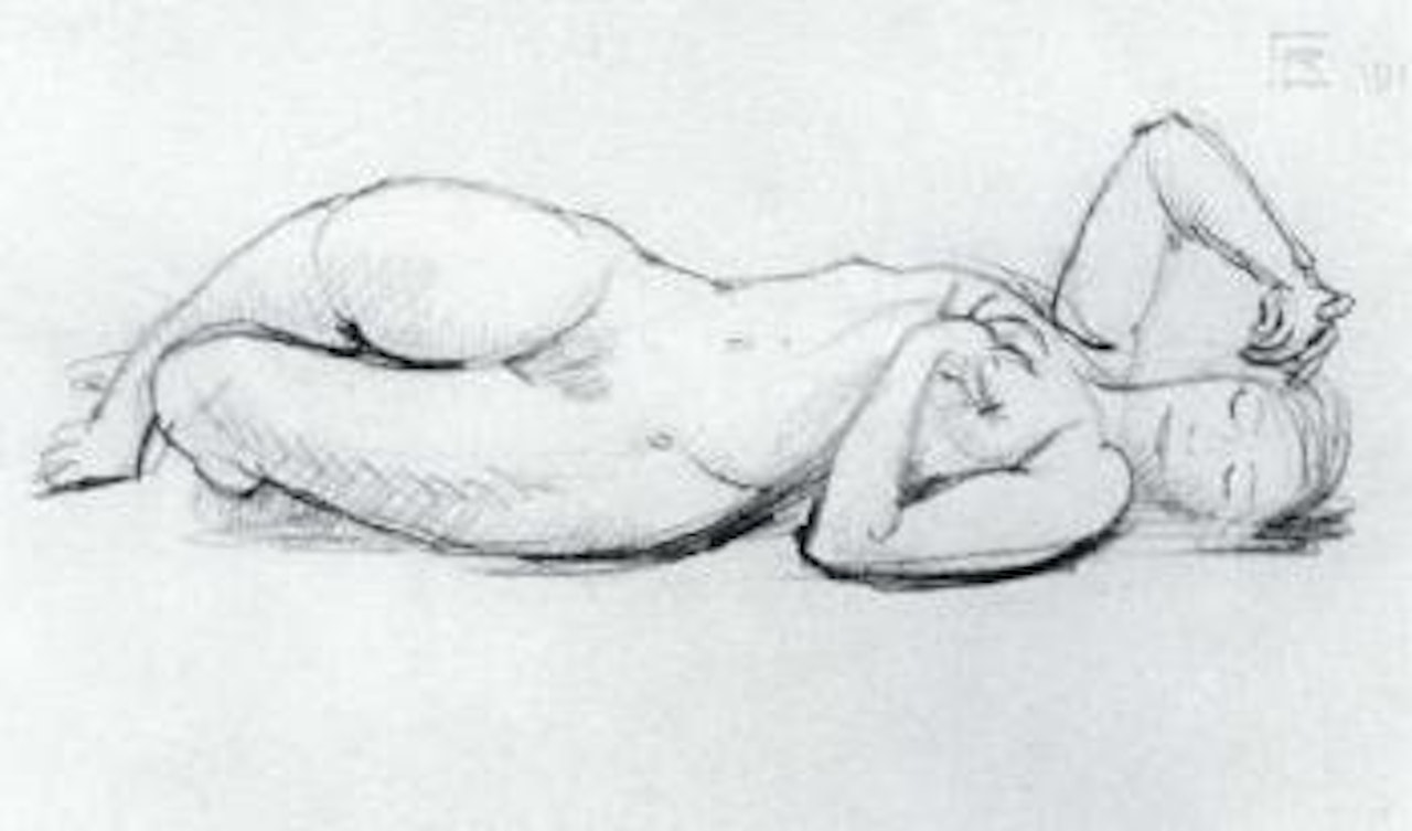Reclining female nude by Roger de la Fresnaye