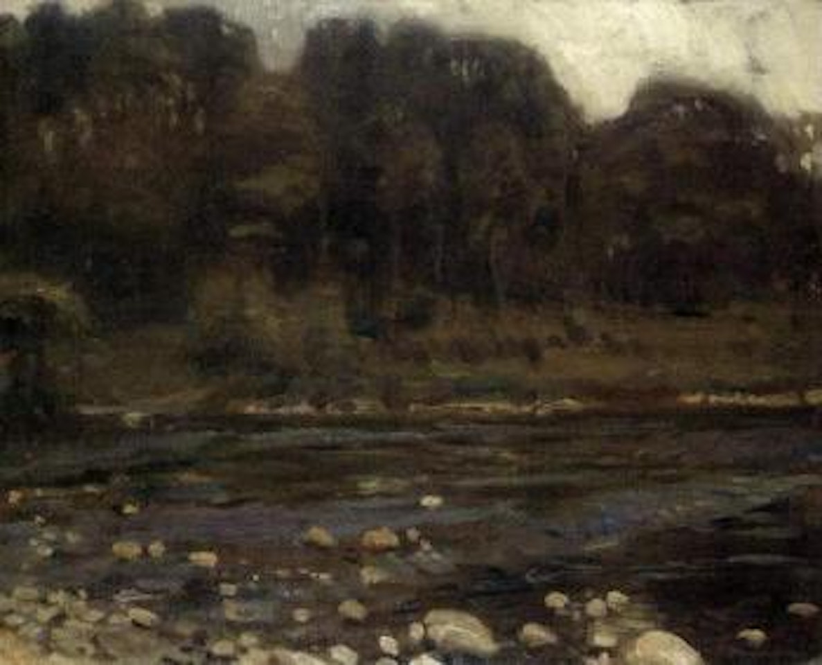 On the riverbank by Alfred James Munnings