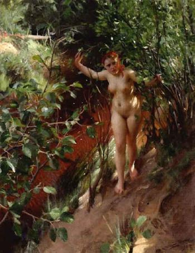 Red sand - nude female among bushes by Anders Zorn