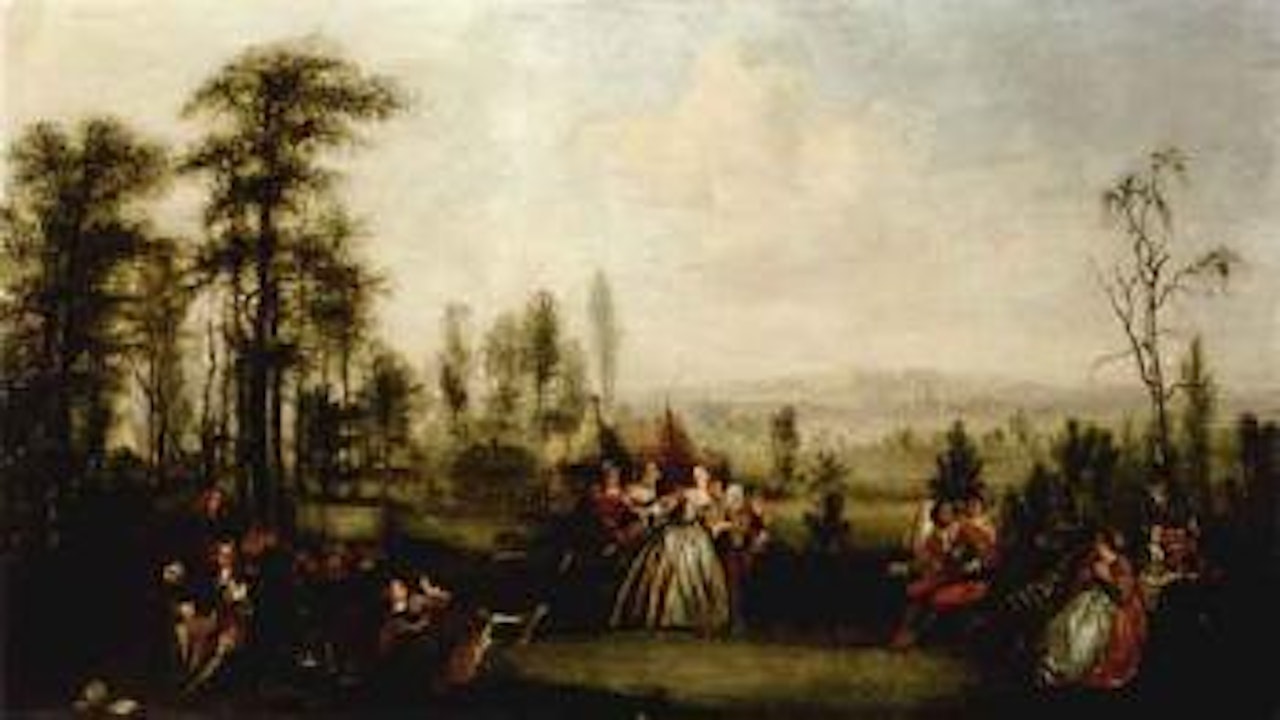 Blind man's buff by Jean-Antoine Watteau