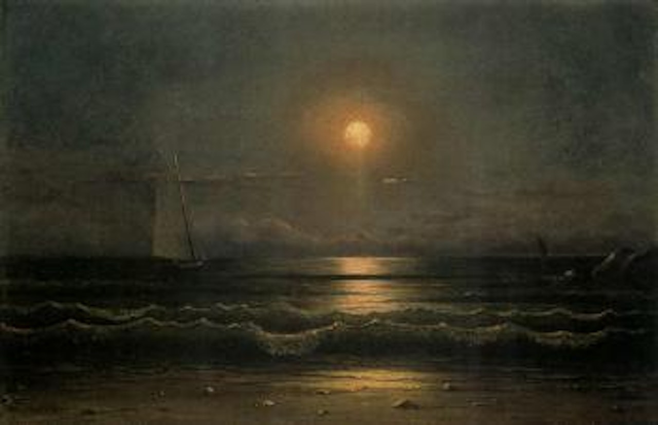 Sailing by moonlight by Martin Johnson Heade