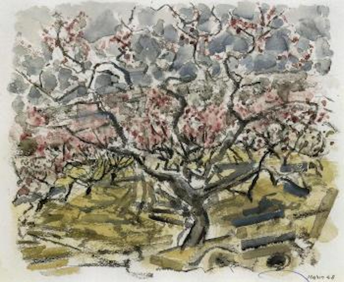 Peach trees in blossom No.1 by John Marin