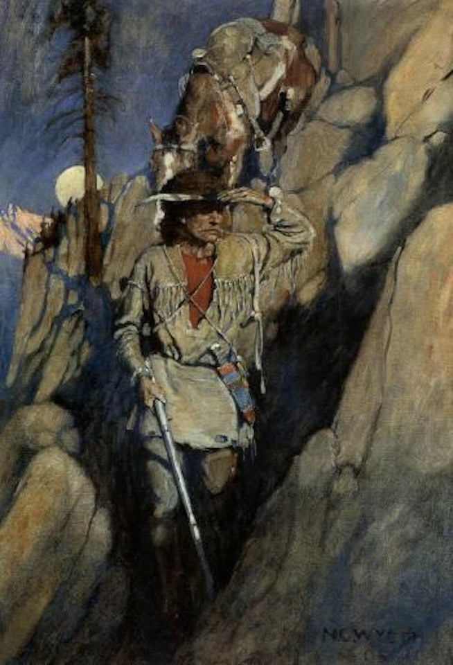 Jim Bridger was little used to the phenomena of towns and cities by Newell Convers Wyeth