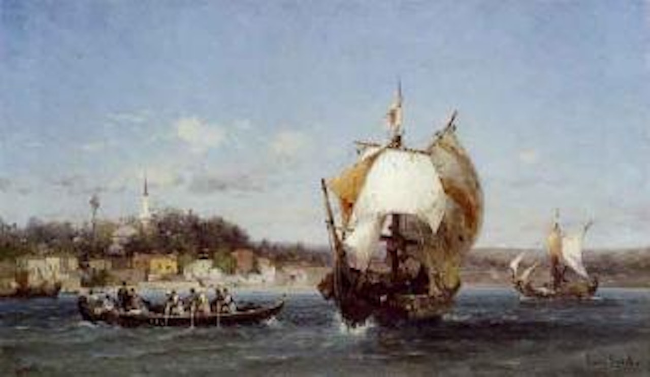 Voiliers et caique sur le Bosphore by Germain-Fabius Brest