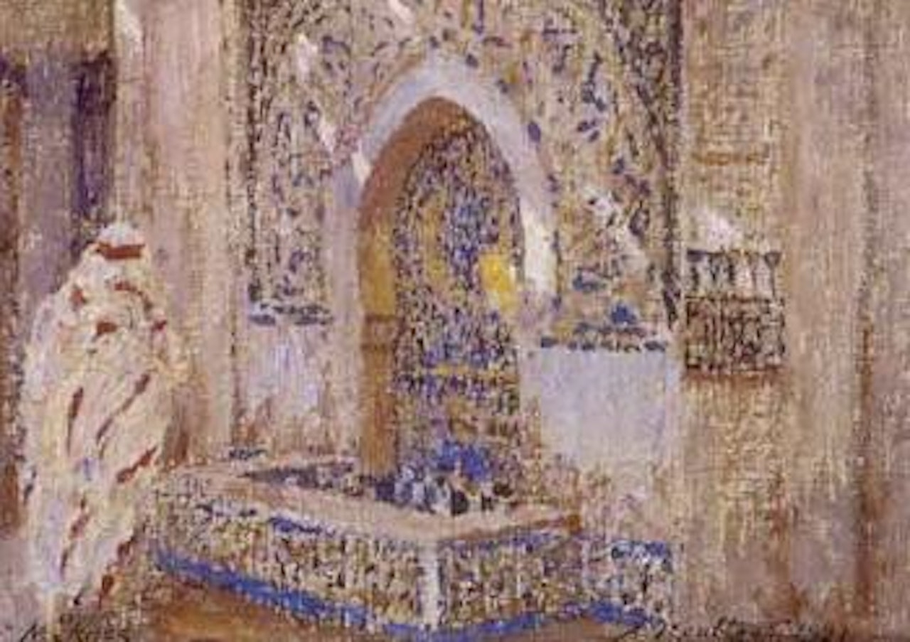Fountain in Meknes by Alexandre Roubtzoff