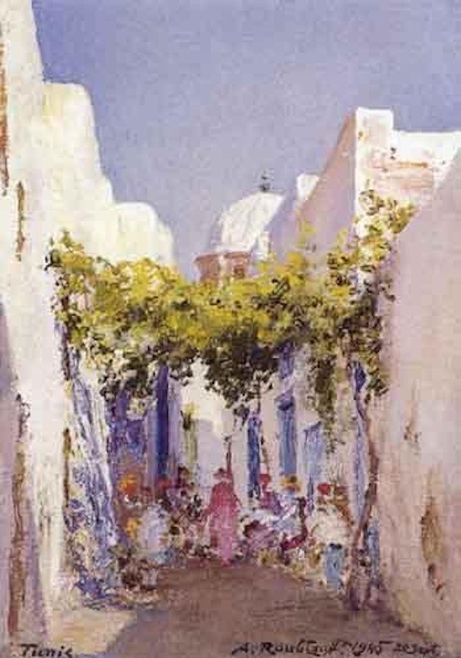 In the shade in Tunis by Alexandre Roubtzoff
