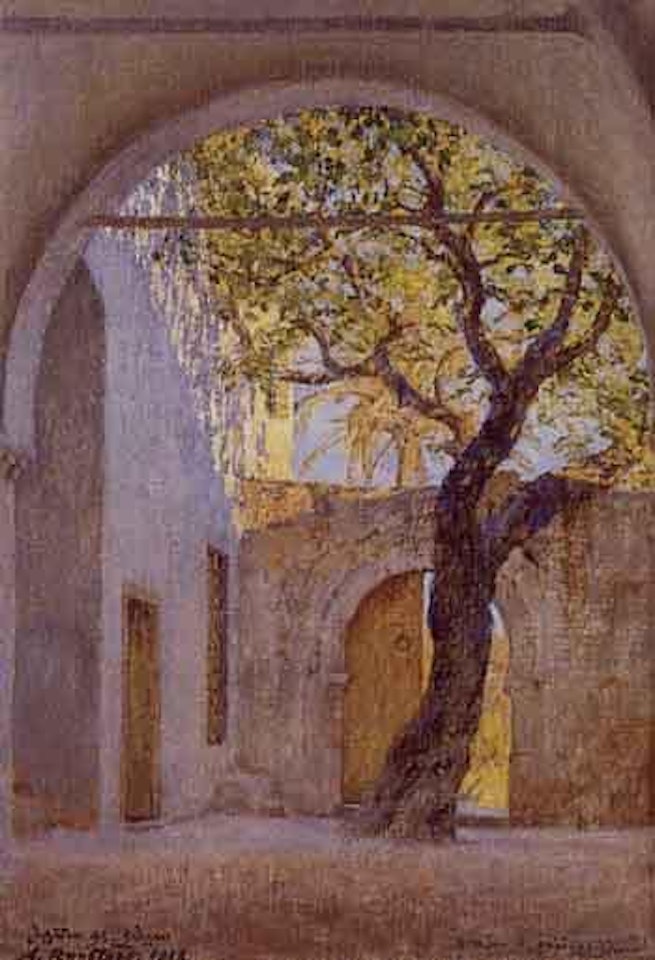 Yard in Sidi Bou Said by Alexandre Roubtzoff