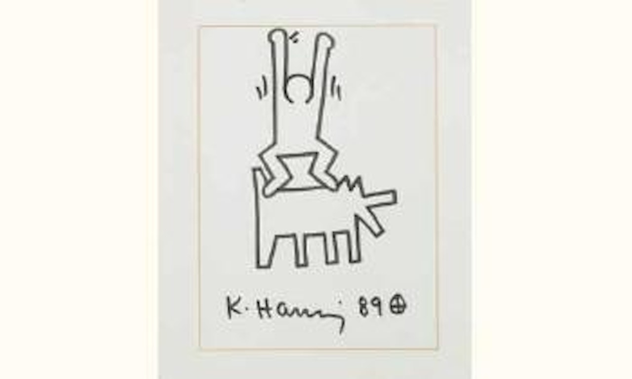 Boy on dog by Keith Haring